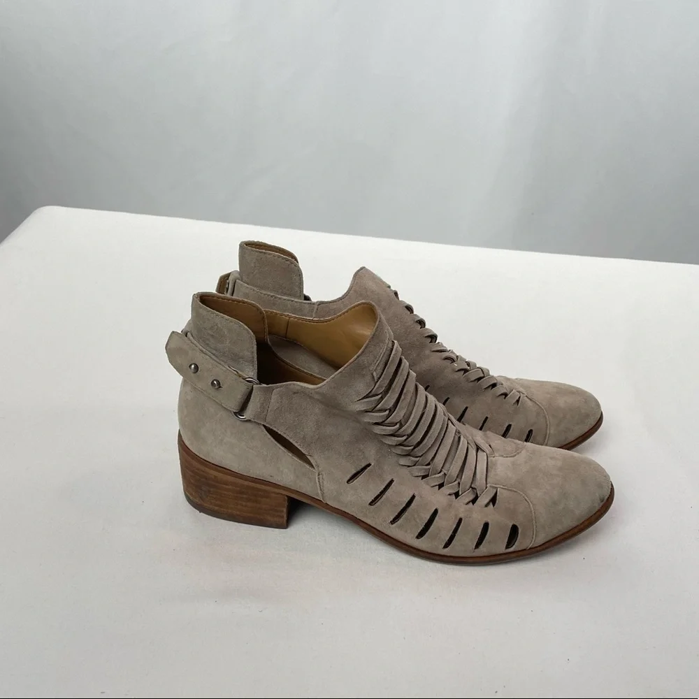 Sam Edelman Pierson Woven Cutout‎ Booties in Putty Size 8.5